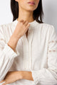 Ella Embroidered Jersey Blouse - Ivory