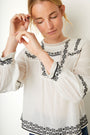 Ellie Embroidered Blouse - Ivory