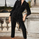 Fiona Frill Bib Velvet Jumpsuit - Black