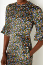 Lana Silk Satin Floral Dress - Multi