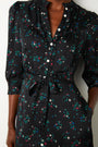 Cleo Clustered Floral Shirt Dress - Black Multi