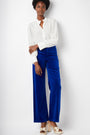 Florence Flare Velvet Trouser - Cobalt Blue