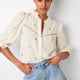 Francine Floral Embroidered Long Sleeve Blouse - Ivory