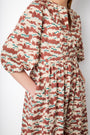 Gabi Cotton Poplin Dress - Ecru/Multi