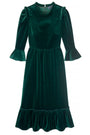 Harri Velvet Dress - Forest Green