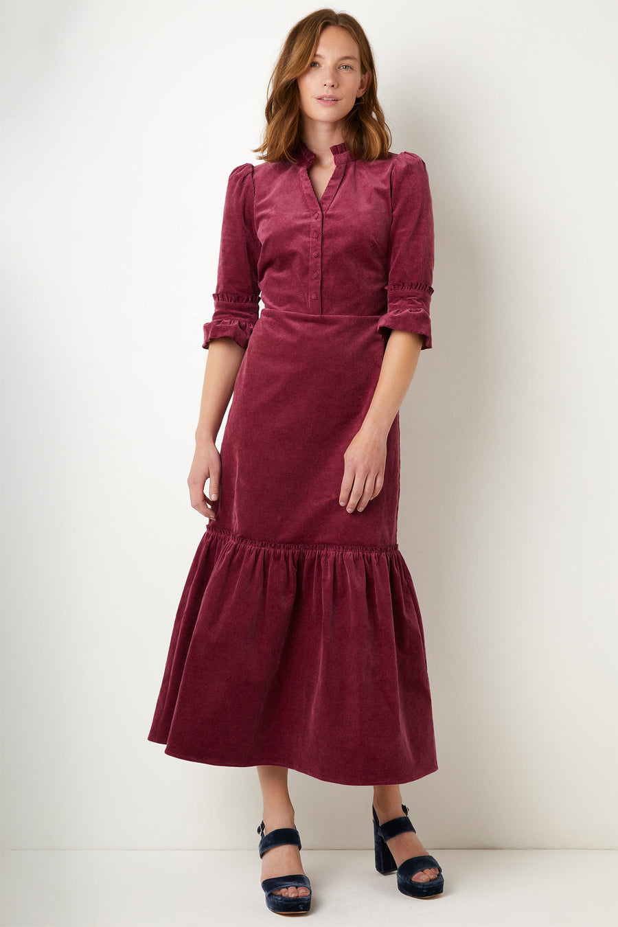 Isobel Cord Dress - Berry - Regular