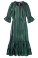 Lana Silk Blend Lame Dress - Emerald Green
