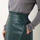 Lateisha Leather Skirt - Bottle Green