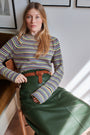 Lateisha Leather Skirt - Olive Green