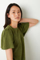 Leah Metallic Knitted Tee - Green