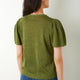 Leah Metallic Knitted Tee - Green