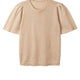 Leah Metallic Knitted Tee - Soft Gold