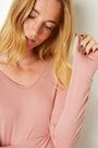 Leila Long Sleeve Jersey Stitch Underlayer - Pink