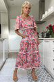 Marielle Large Carnation Print Dress - Multi Pink - Regular
