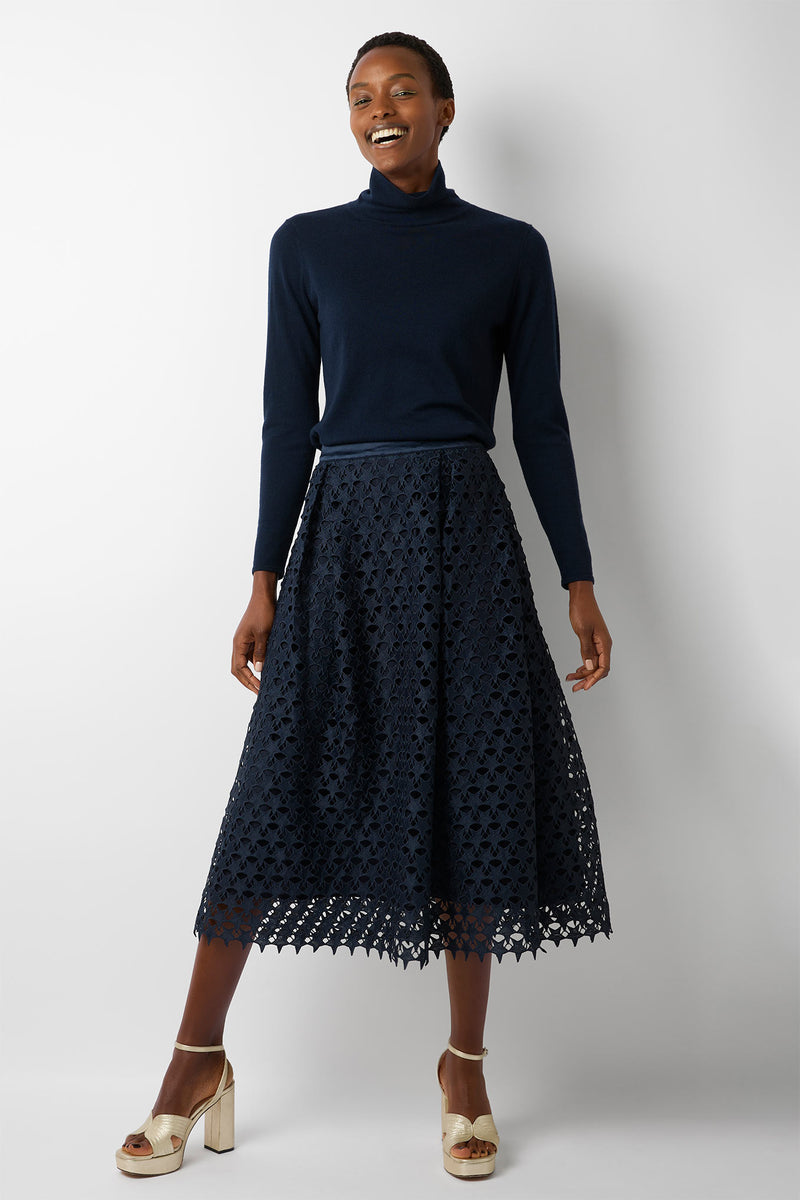 Louise Lace Skirt - Midnight