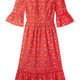 Louise Pretty Ditsy Dress - Multi Red