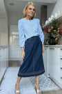 Lucie Embroidered Skirt - Dark Wash