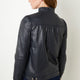 Lyra Leather Jacket - Blue Black