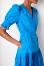 Minnie Pleat Detail Dress - Azure
