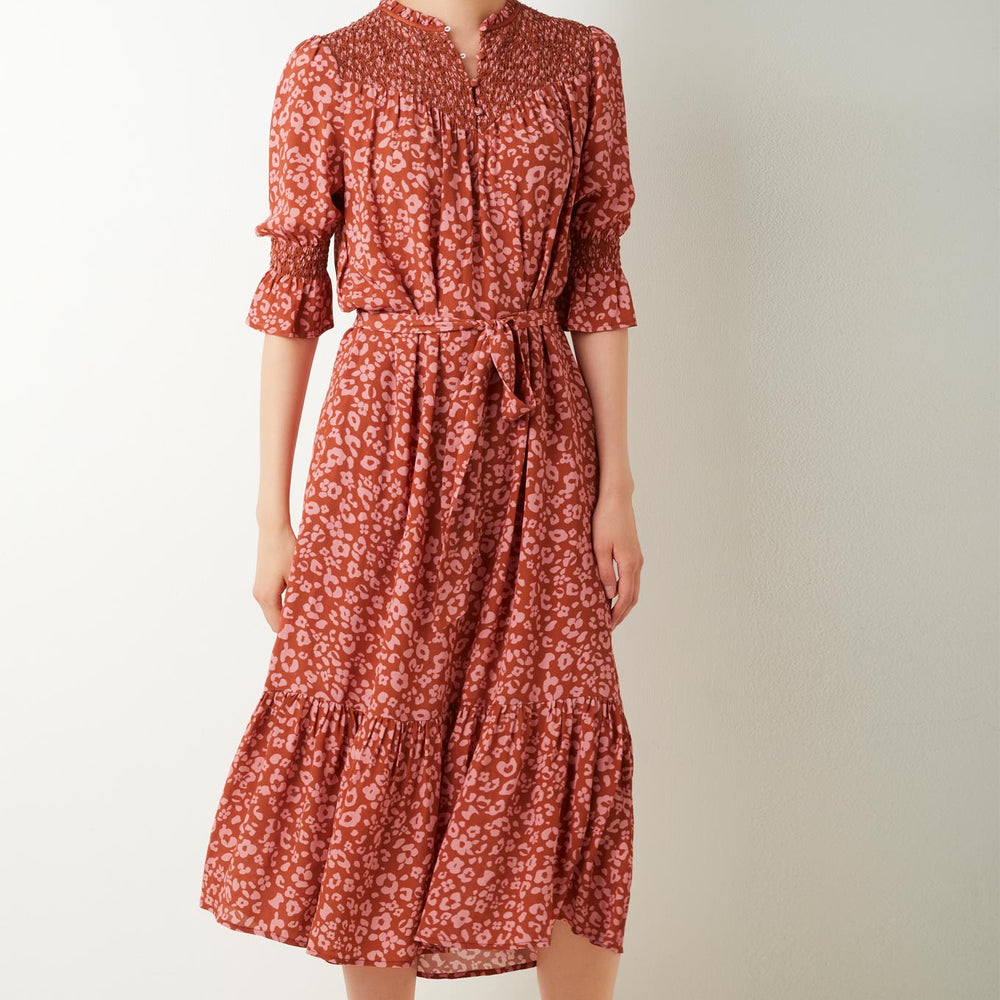 Livia Leopard Print Dress - Brown Multi - Regular