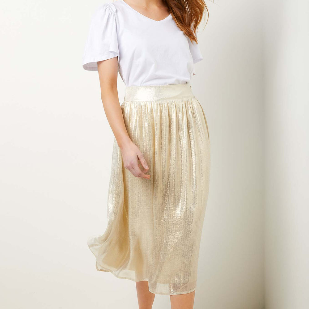 Paris Lame Skirt - Gold
