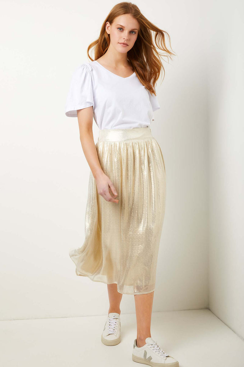 Paris Lame Skirt - Gold