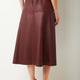 Aurelie A-Line Leather Skirt - Bordeaux