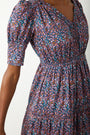 Rosalie Floral Print Dress - Blue Multi