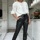 Sandrine Tailored Faux Leather Trouser - Black