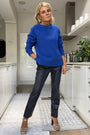 Sandrine Faux Leather Trousers - Blue/Black