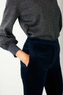 Sandrine Velvet Trouser - Petrol - Longer Length