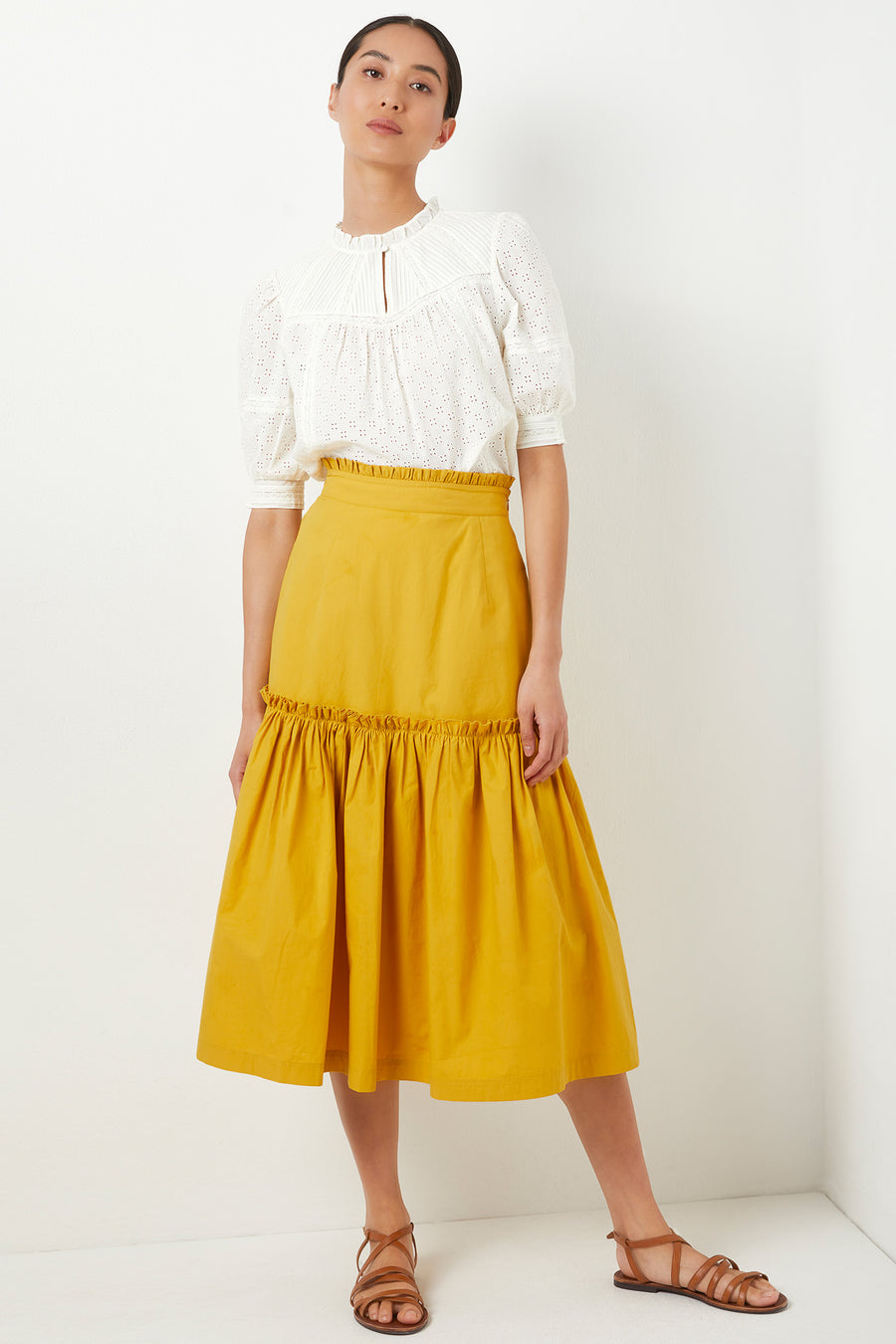 Saskia Cotton Skirt - Ochre