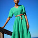 Serena Double Gauze Dress - Green
