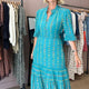 Jodi Linear Floral Dress - Multi Blue