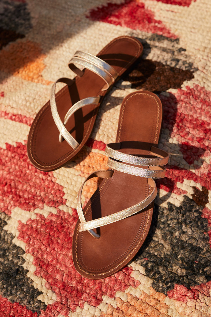 Aura Slip On Leather Sandal – Gold