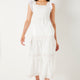 Tess Tiered Cotton Sundress - White