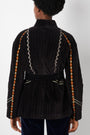 Viola Velvet Embroidered Jacket - Black