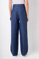 Alaina High Waisted Linen Trouser - Denim Blue