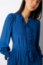 Bel Broderie Trim Dress - French Blue