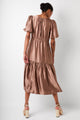 Esme Hammered Satin Dress - Bronze