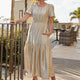 Esme Hammered Satin Dress - Gold