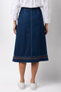 Lucie Embroidered Skirt - Dark Wash