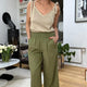 Ophelie Linen Crop Trouser - Khaki