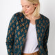 Rochelle Reversible Print Quilted Bomber Jacket - Petrol