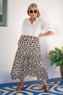 Saskia Ikat Print Skirt - Leopard