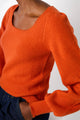 Scarlette Scallop Scoop Neck Fitted Jumper - Amber