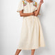 Tia Multi Colour Corded Dress - Ivory/Multi